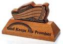 Ark - God Keeps His Promises wooden carved ornament