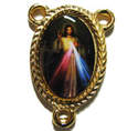 Gold Divine Mercy image center for rosary beads
