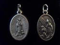 Silver metal St. Blaise and St. Martin medal pendant