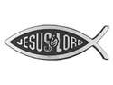 Car auto emblem silver adhesive Christian Jesus is Lord fish gift