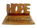Desk top carved Hope ornament with Psalm 71:5 verse