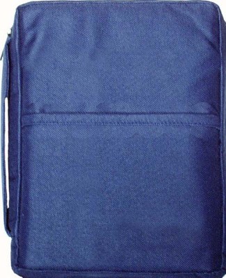 Navy blue plain canvas bible cover 10