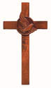 20cm wooden mahogany Holy Dove wall hanging cross