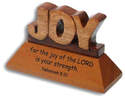 Christian wood mahogany Joy Nehemiah desktop ornament