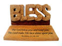 Christian wood mahogany The Lord Bless you desktop ornament