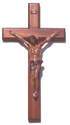 Christian brown wooden Corpus hanging Cross 30cm