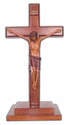 Christian large wooden Corpus standing Cross 40cm stepped base