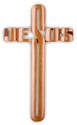 Christian brown wooden cross 25cm tall gift - word Jesus