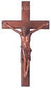 Christian brown wooden Corpus hanging Cross 40cm 