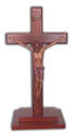 Christian large wooden Corpus standing Cross 30cm stepped base