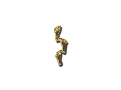Christian gold colour metal Footprints pin badge 2.2cm gift