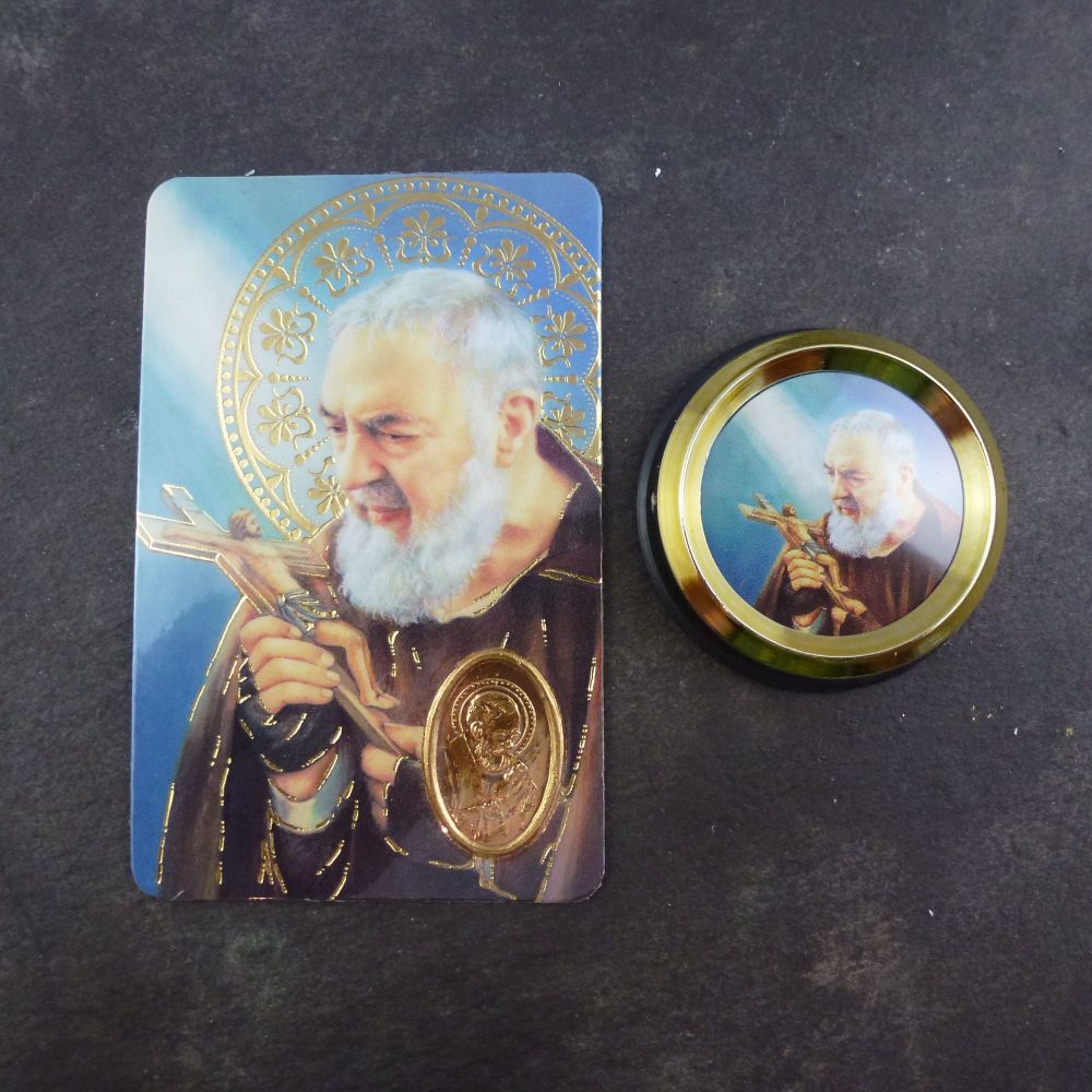 Catholic St. Padre Pio car plaque gift magnet 