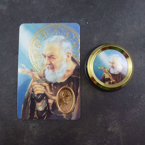 Catholic St. Padre Pio car plaque gift magnet