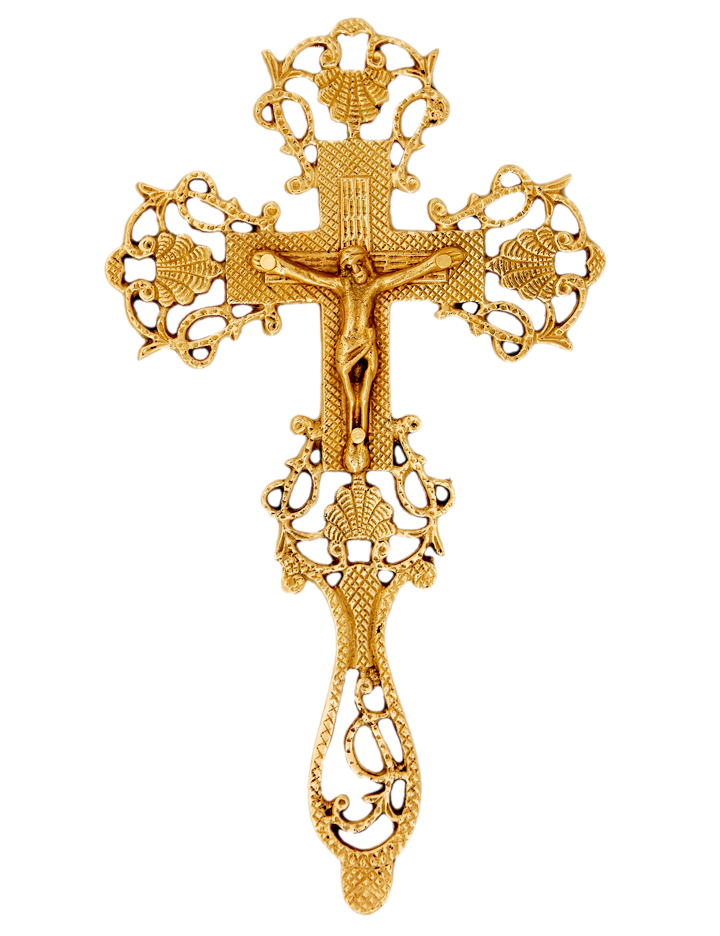 Catholic crucifix cross high quality polished brass 9