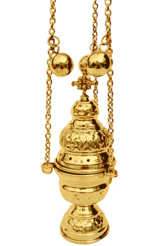Church censer 12 bells incense burner thurible polished brass 20cm