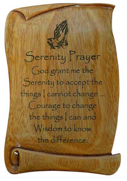 Christian Serenity Prayer verse scroll plaque 15cm