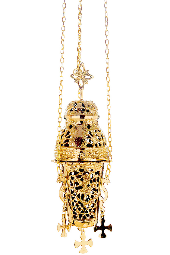 Catholic church censer chains incense burner thurible polished brass