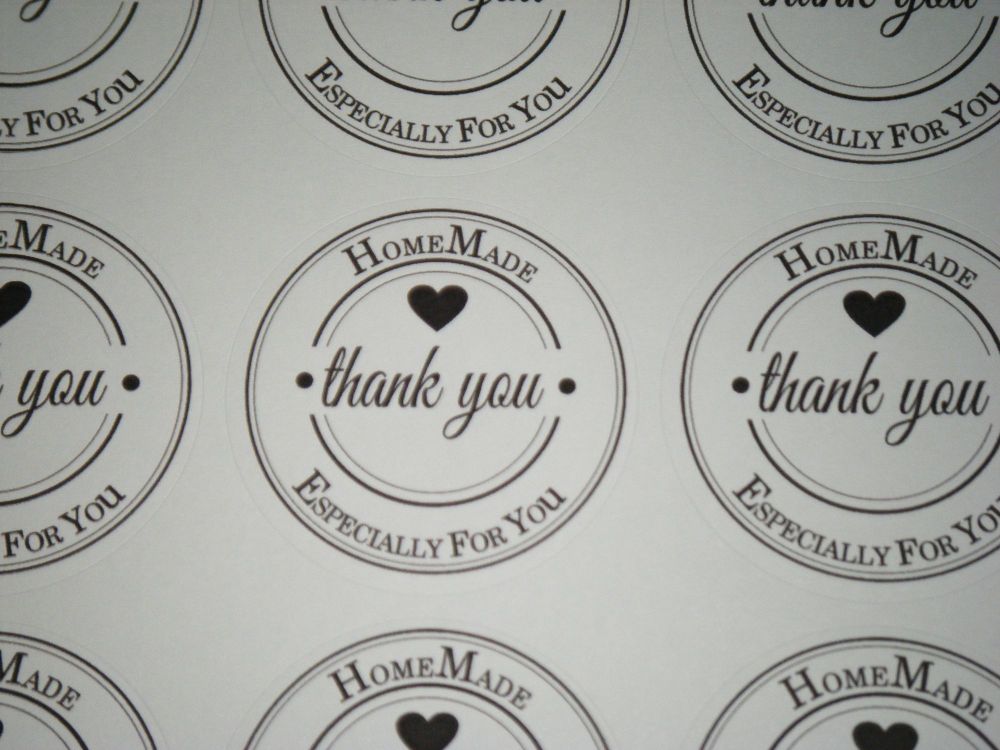 A4 Sheet of Round Thank You HomeMade