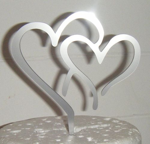 Entwined Hearts 3 Silhouette Cake Topper