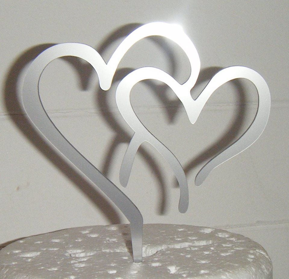 Entwined Hearts 3 Silhouette Cake Topper