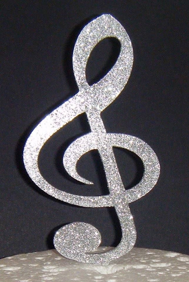 Music Note Silhouette Cake Topper