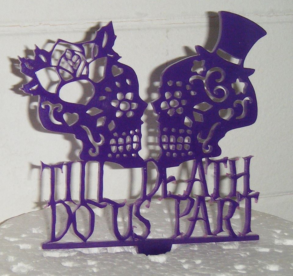 Til death do us part Skulls Cake Topper