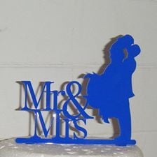 Mr & Mrs Wedding couple Silhouette Cake Topper 3