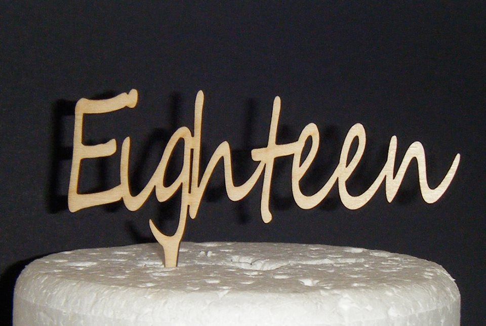 Eighteen Cake Topper 3