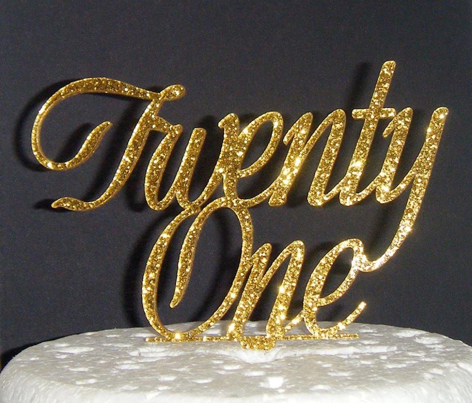 Twenty one 21 Cake Topper style 3