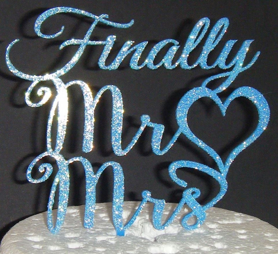 Finally Mr + Mrs Cake Topper