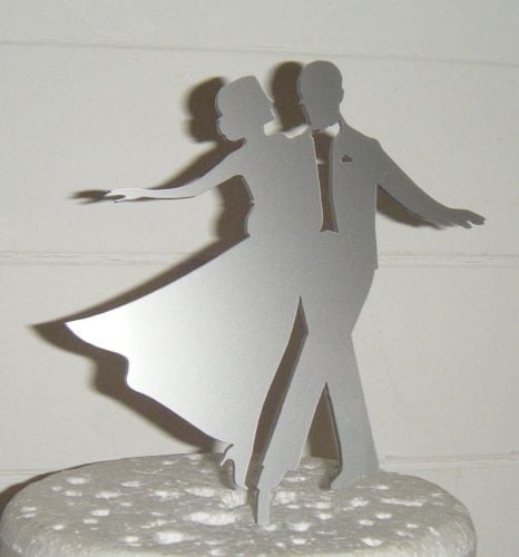 Fred and Ginger Dancer Silhouette Cake Topper