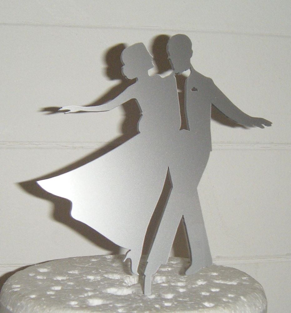 Fred and Ginger Dancer Silhouette Cake Topper