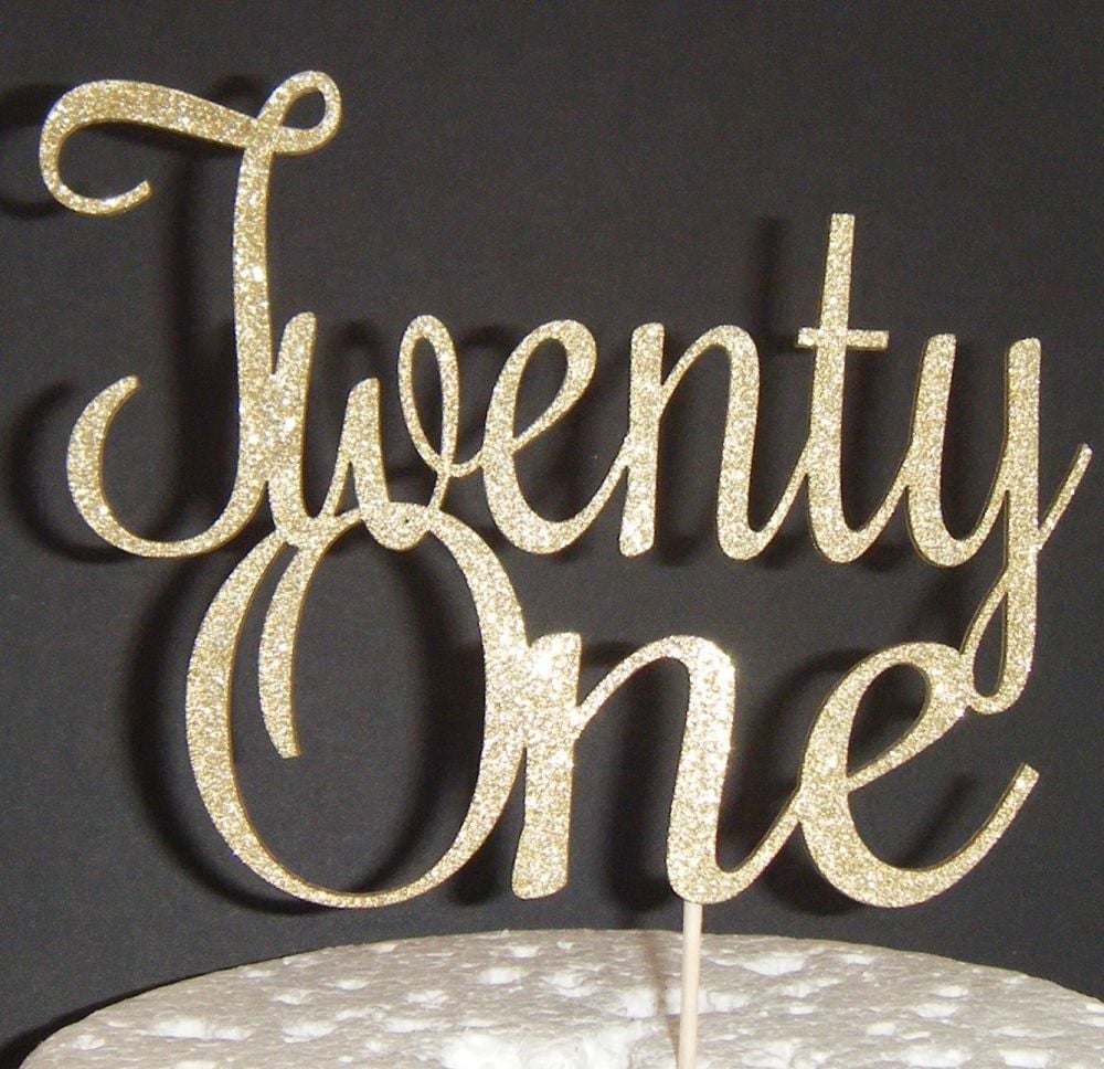 Twenty one 21 Cake Topper style 4