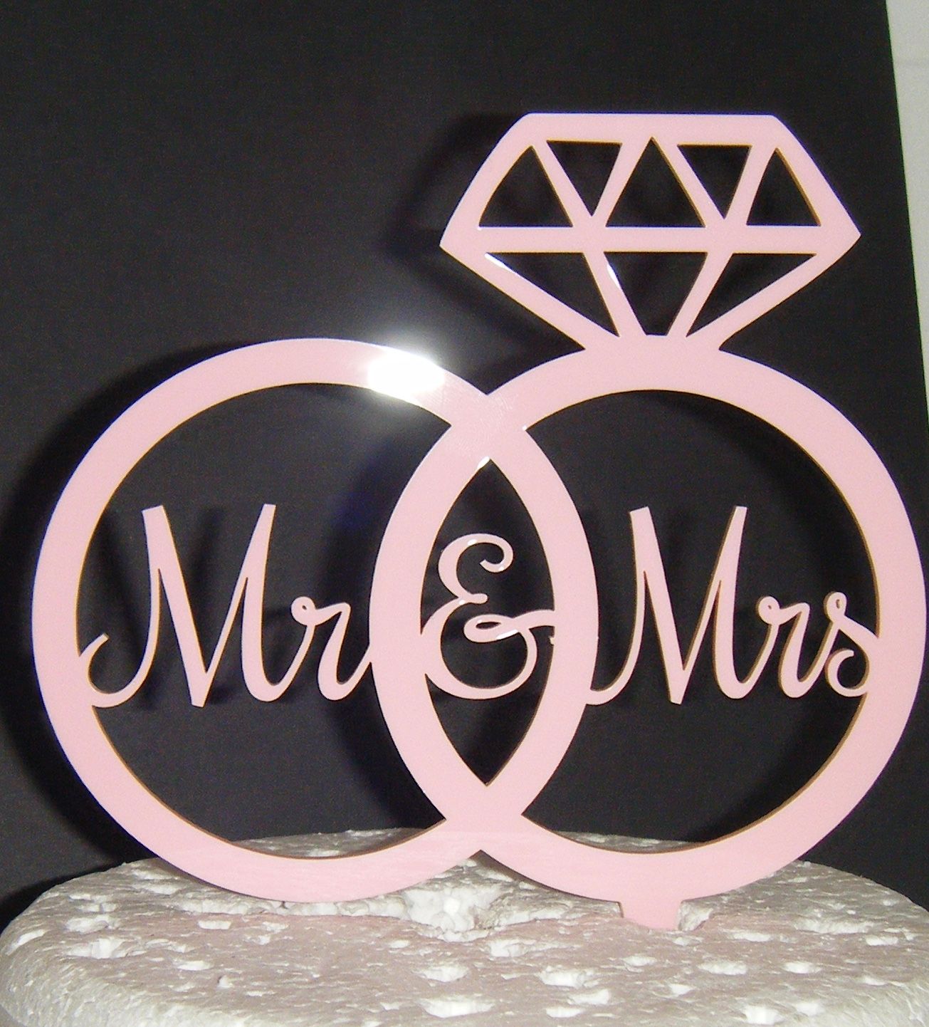mr mrs rings Cake Topper