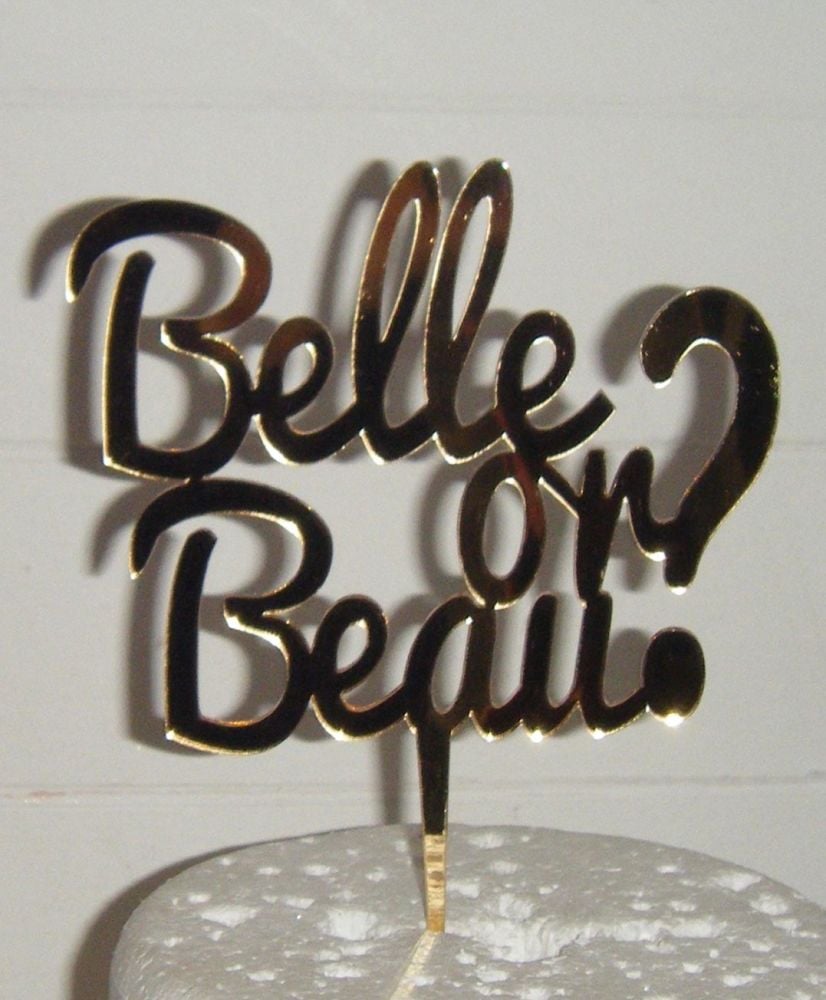 Belle or Beau? baby Shower Cake topper