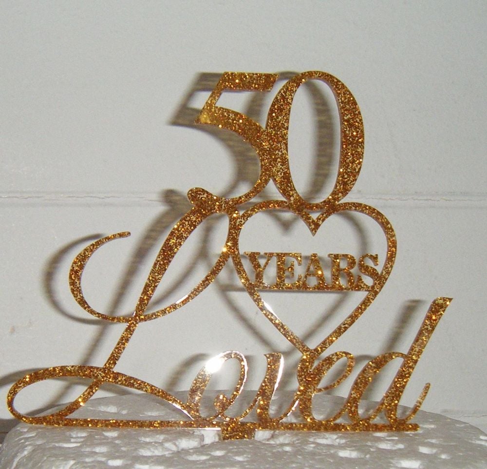 ..... years loved Cake Topper 21, 30, 40, 50, 60, 70, 80 etc (with Heart)
