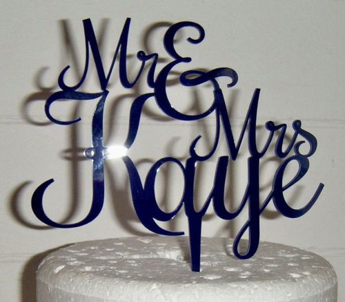 Mrs + Mr Name Rochester Cake Topper