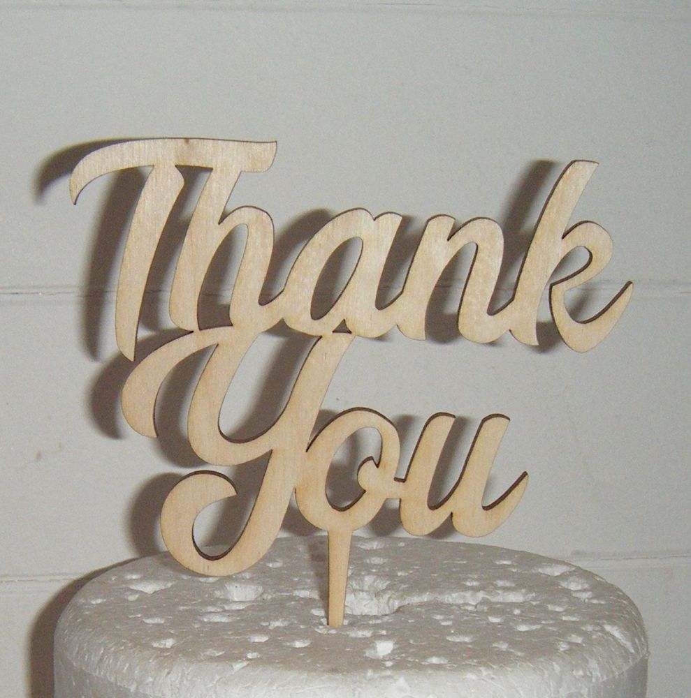 Thank You Lasercut Cake Topper