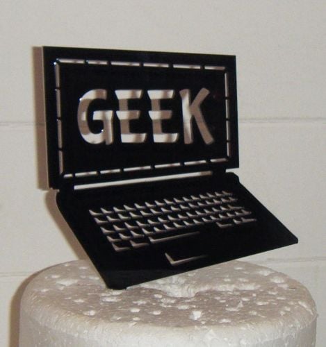 Computer Cake Topper Computer Geek Silhouette Cake Topper