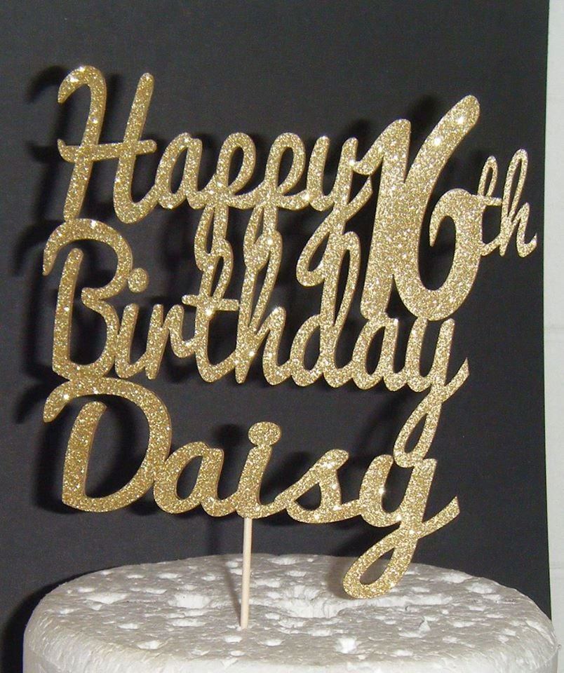 Happy number Birthday and Name Topper Custom made 3