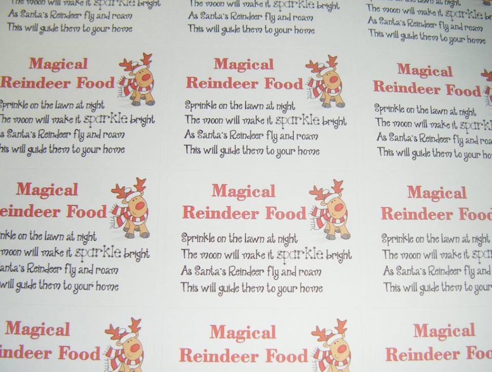 Sheet of  Reindeer food Stickers A4