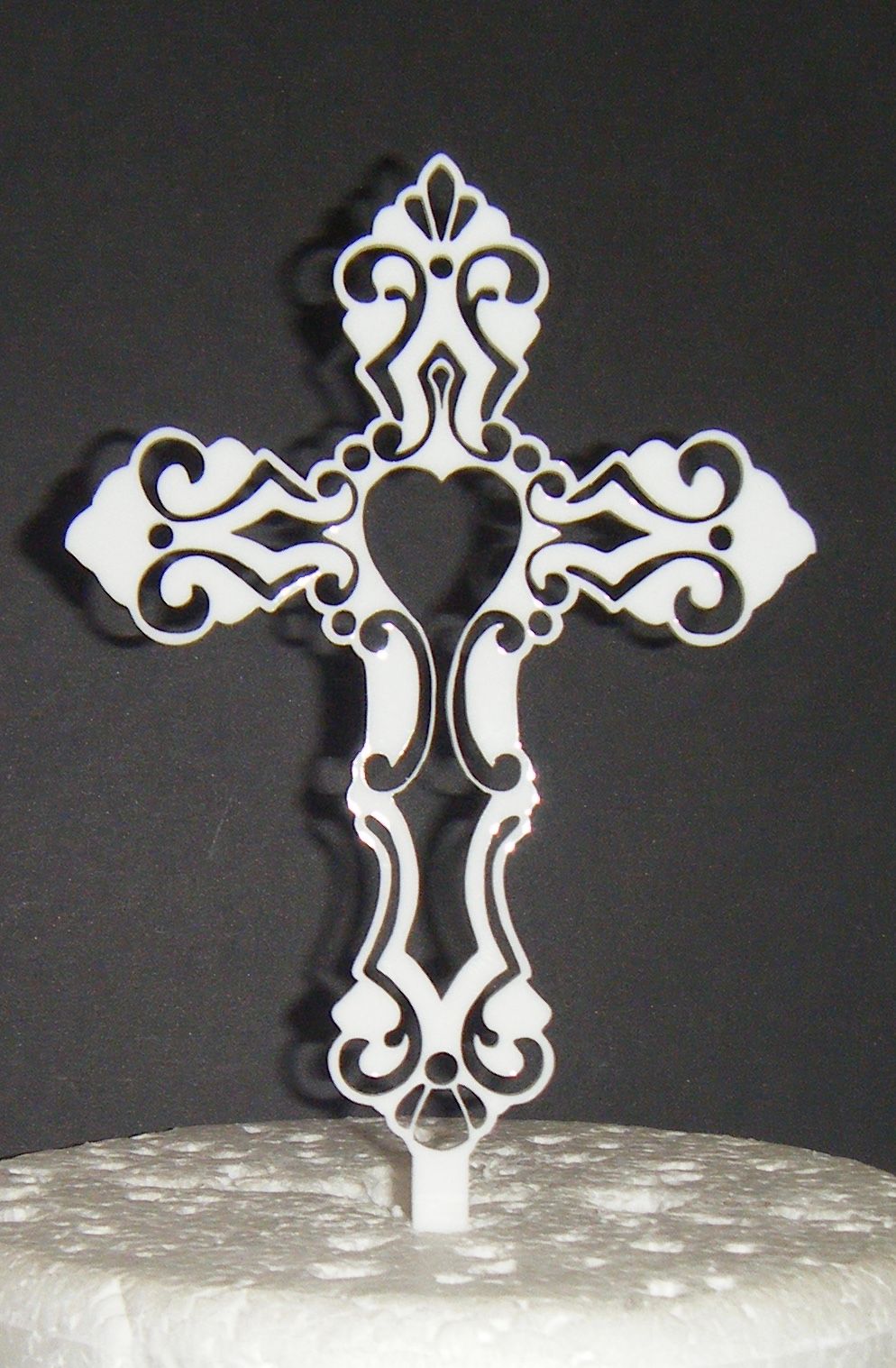 Baptism Christening Fancy Cross Cake topper