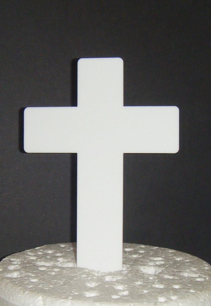 Baptism Christening Plain Cross Cake topper