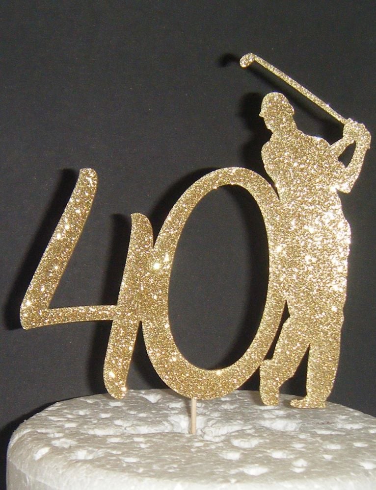 21 18, 30, 40, etc or any number with Golfer Cake Topper