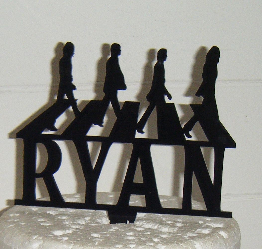 Beatles Abby Road with name Silhouette Cake Topper