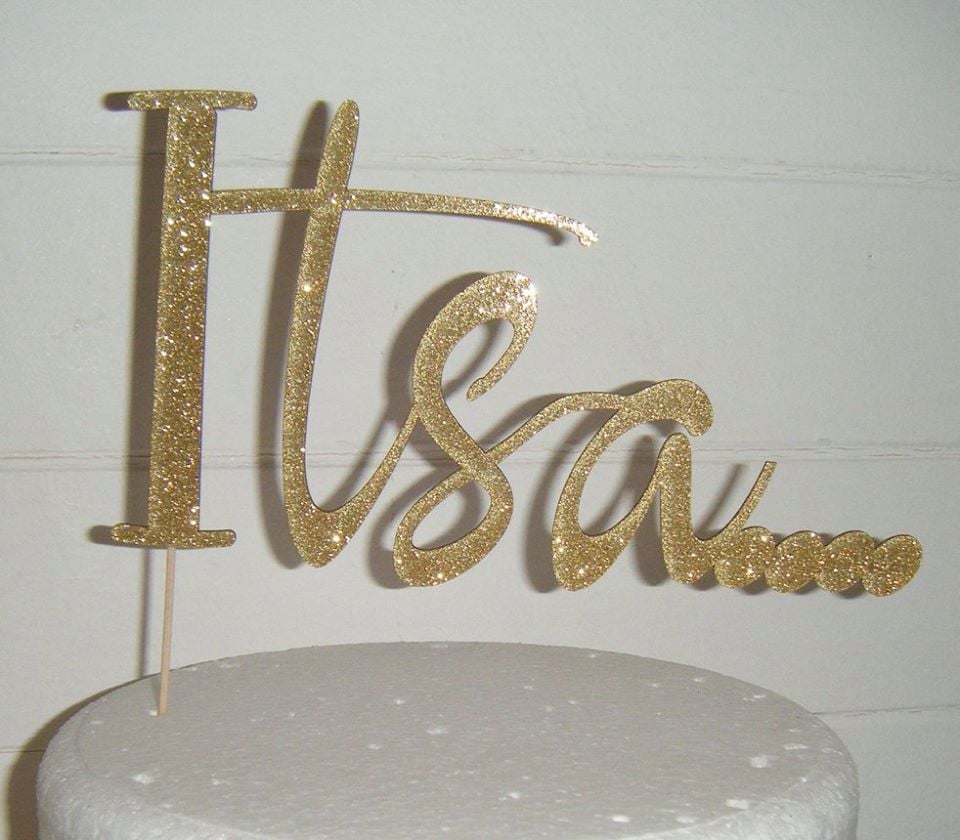 It's a baby Shower Reveal Cake topper