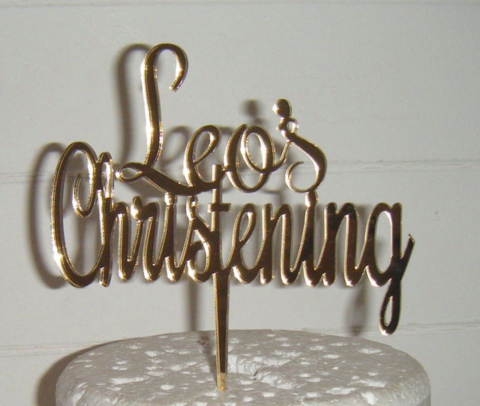 custom name Cristening Cake topper