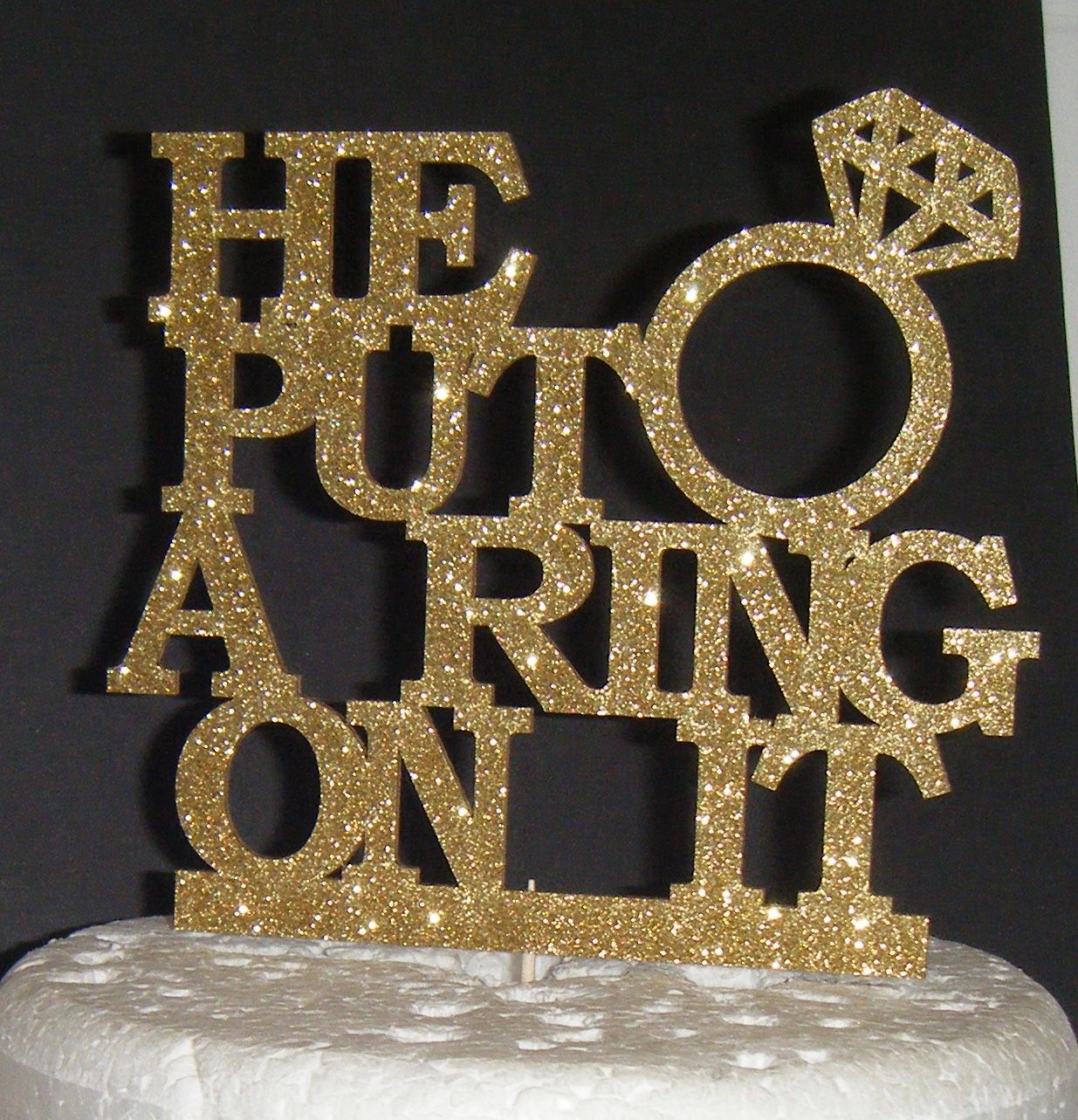 Engagement cake topper