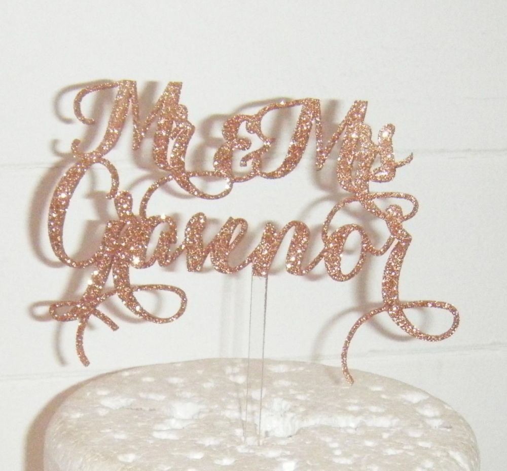 Mr + Mrs Name Cake Topper 2