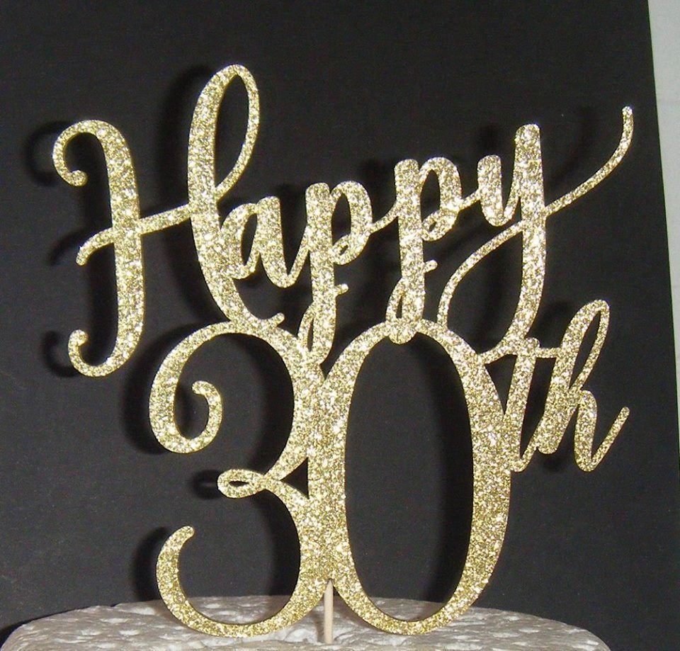Happy 30th 40th 50th 60th etc Cake Topper style 2